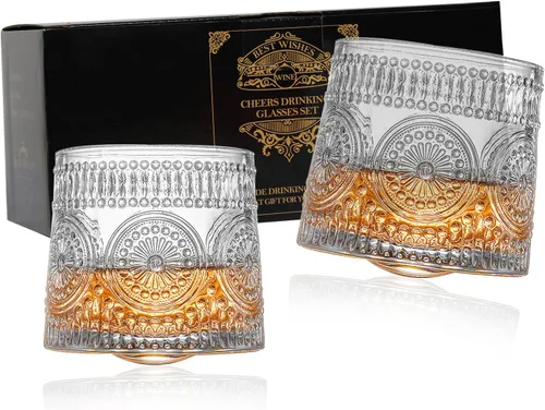 Miniatura 9 de Vaso de whisky, vaso de whisky antiguo de 10 onzas, caja de regalo para whisky escocés, bourbon y vodka, etc., perfecto para fiestas, bares