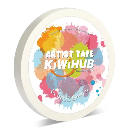 Miniatura 7 de Paquete de 2 cintas blancas de artista para papel de acuarela, cinta adhesiva de arte blanca para dibujar pintura, lienzo, enmarcado, sin ácidos