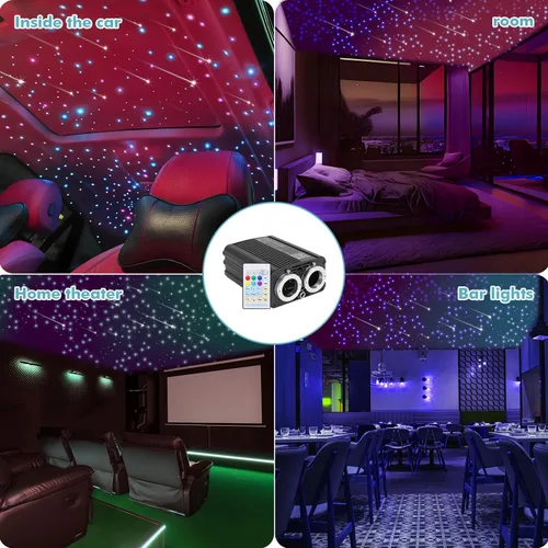 Miniatura 7 de Kit de Luces de Estrella Twinkle Headliner, 1200 Piezas*0.03 pulgadas*9.8 pies Luces de Fibra Óptica de Techo con Efecto de Estrella Fugaz Meteoro