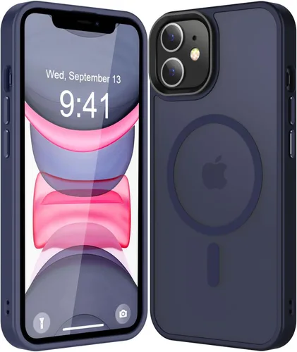Miniatura 108 de Fuerte magnético para iPhone 11, compatible con Magsafe, [resistente a caídas de 13 pies] Funda trasera translúcida mate con sensación de piel