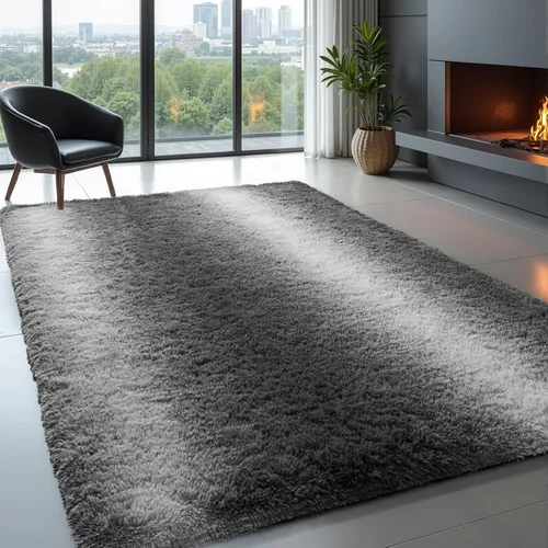 Miniatura 37 de Zentavio Alfombras de área para sala de estar, alfombras grises para dormitorio, alfombra de 4 x 6, alfombra mullida, peluda y suave, shag estética