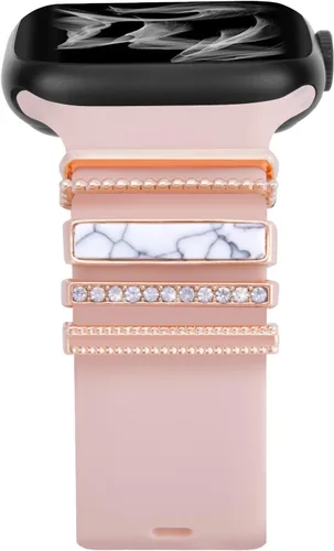 Miniatura 8 de Correas decorativas para anillo compatibles con correas de Apple Watch de 1.496 pulgadas, 1.575 pulgadas, 1.614 pulgadas, 1.654 pulgadas, 1.732