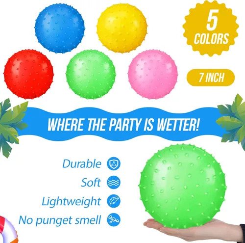 Miniatura 2 de Jerify Knobby Balls - Pelotas de rebote de 7 pulgadas, bolas grandes hinchables a granel, bolas sensoriales suaves para masaje, bolas de plástico
