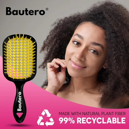 Miniatura 6 de Bautero Cepillo desenredante para cabello grueso y rizado, desenredante sin dolor para cabello natural enrollado 4C, reduce la rotura y el Saku