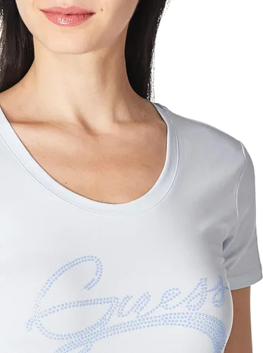 Miniatura 3 de GUESS Camiseta Adelina de manga corta con cuello redondo para mujer, Fresh Air