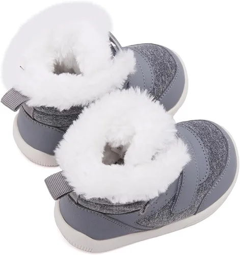 Miniatura 44 de BMCiTYBM Botas de nieve de invierno para bebés y niños pequeños, de piel sintética, cálidas, antideslizantes, zapatos para primeros pasos
