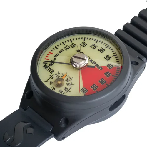 Miniatura 2 de SCUBAPRO Medidor de profundidad estilo reloj de pulsera analógico, pantalla métrica