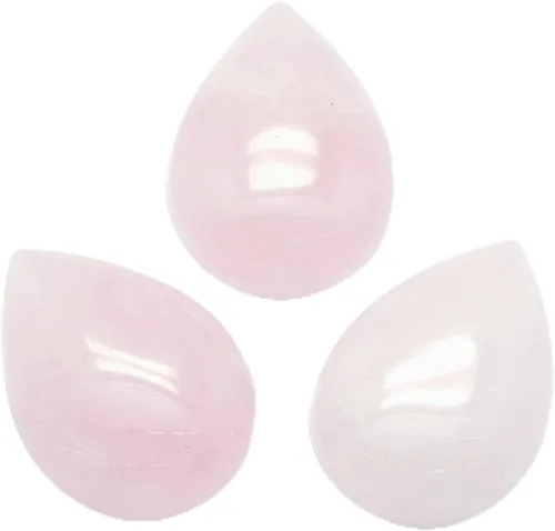Miniatura 11 de Fashewelry Cuentas de cabujones de espalda plana de lágrima natural Cuarzo rosa