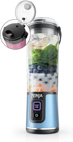Ninja Blast Licuadora Portátil, Sin Cable, Recipiente de 18oz, Licuadora Personal Para Batidos y Licúados, Sin BPA, Tapa Hermética y Boquilla Para