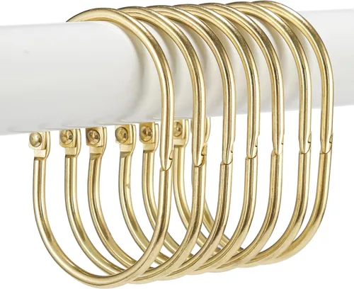 Miniatura 12 de Goowin Anillos de cortina de ducha, 12 Piezas Ganchos para cortina de ducha, anillos de ducha ovalados a presión para cortina, anillos de cortina