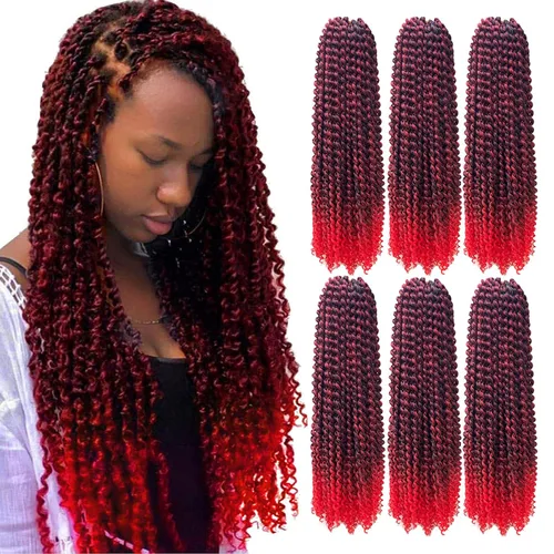 Miniatura 14 de Cabello de estilo Passion Twists de 14 pulgadas, cabello ondulado de ganchillo para mujeres negras, cabello rizado bohemio para trenzas de mariposa
