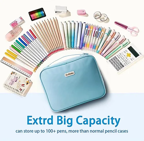 Miniatura 4 de Estuche organizador grande para lápices, tamaño XXL, capacidad extra grande, multifuncional, impermeable, portátil, para artistas, oficina, funda