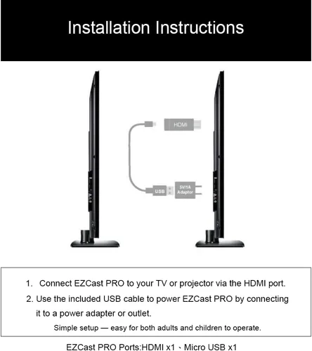 Miniatura 6 de EZCast Sistema de presentación inalámbrico profesional, receptor de pantalla HDMI, pantalla dividida 4 a 1, WiFi MIMO 2T2R, compatible con AirPlay