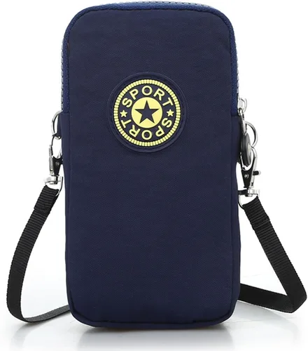 Miniatura 5 de Bolso cruzado para teléfono para mujer, mini bolso de hombro ligero con cremallera, bolsa de viaje pequeña manos libres para uso diario (azul oscuro)