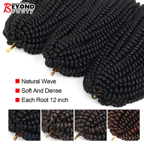 Miniatura 5 de Beyond Beauty Spring Twist - Trenzas de ganchillo Spring Twist de 12 pulgadas con colores degradados, trenzas de ganchillo Bomb Twist, extensiones