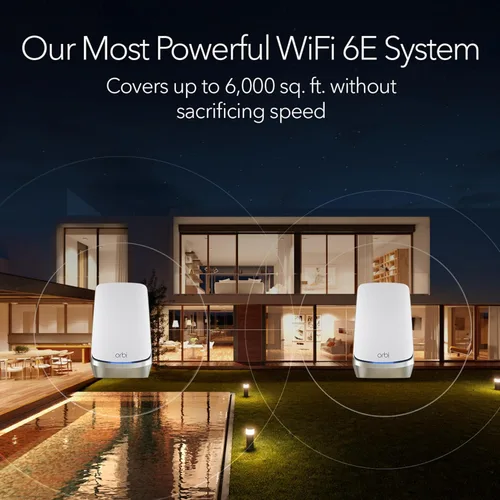 Miniatura 3 de NETGEAR Orbi Quad-Band WiFi 6E Mesh System (RBKE962), enrutador + 1 extensor de satélite, características de seguridad, velocidad de hasta 10.8