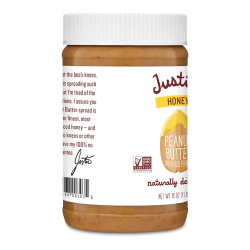 Miniatura 5 de Mezcla clásica de miel y mantequilla de maní Justin's Nut, 16 onzas.