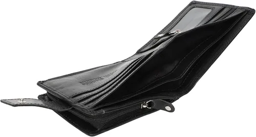 Miniatura 4 de STARHIDE Cartera de cuero real con cierre RFID para hombre 1180