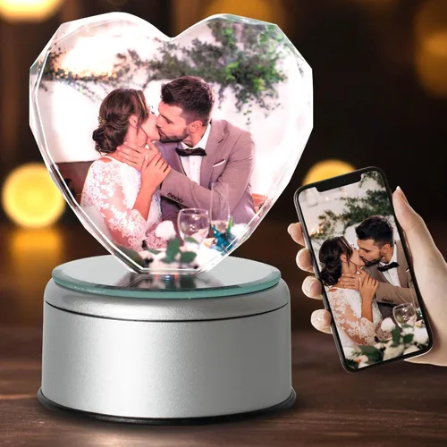 Marco de fotos de cristal 3D personalizado, marco de fotos de cristal con impresión UV personalizado con tu propia foto, regalos personalizados de