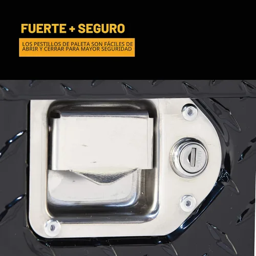 Miniatura 3 de Caja de herramientas para camioneta Northern Tool de perfil bajo, cruzada, con tapa única - Aluminio, negro brillante, cierres de paleta, 69