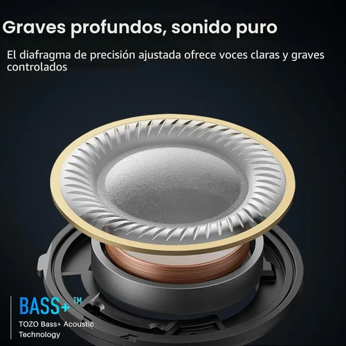 Miniatura 2 de TOZO Auriculares inalámbricos A1 Bluetooth 5.3 de peso ligero en el oído IPX5 Auriculares impermeables 2 micrófonos para llamadas AI, auriculares