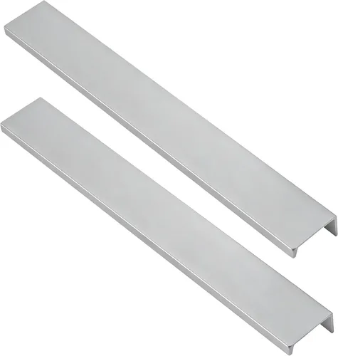 Miniatura 18 de Tiradores negros de 3.94 pulgadas para gabinete, 6 unidades, espacio entre agujeros de 2.52 pulgadas, tiradores de borde de aleación de aluminio