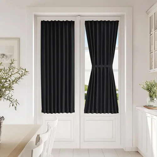 Miniatura 19 de Vatge - Cortinas autoadhesivas para puerta francesa, tratamiento de ventana con filtro de luz sin varillas ni perforaciones para puertas de cristal