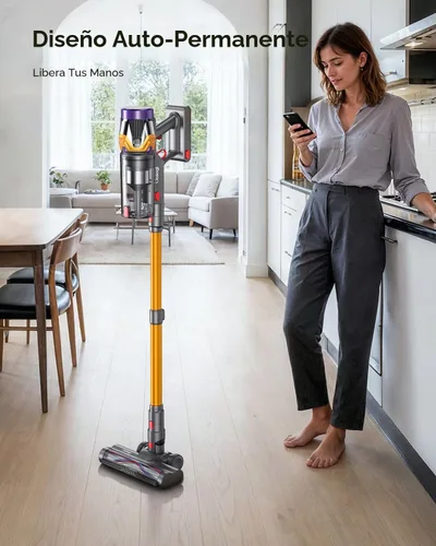Miniatura 7 de Aspiradora inalámbrica, mejorada de 55 KPA, 650 W, 70 minutos, con modo huracán, autoportante, pantalla táctil, taza de polvo de 1.8 L, aspiradora