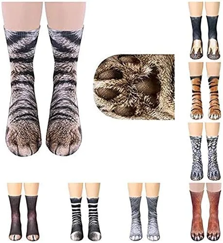 Miniatura 5 de Calcetines con diseño de pata de animal, divertidos regalos de Navidad, para adultos, hombres, mujeres, adolescentes, niños, regalos de broma