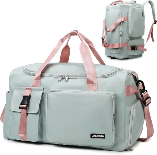 Eslcorri Bolsa de deporte para mujeres y hombres, mochila deportiva con compartimento para zapatos y húmedos, bolsa de fin de semana para yoga,