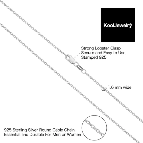 Miniatura 8 de Kooljewelry Collar de plata de ley u oro amarillo sobre plata de ley para mujer (0.047 in, 0.063 in o 0.083 in)