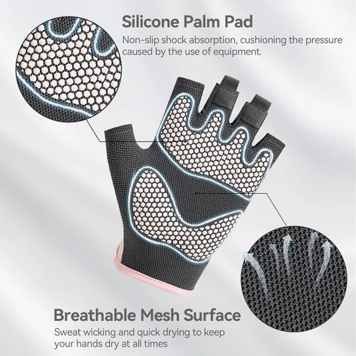 Miniatura 2 de Guantes de entrenamiento para hombres y mujeres, guantes de levantamiento de pesas antideslizantes con absorción de golpes, guantes de gimnasio