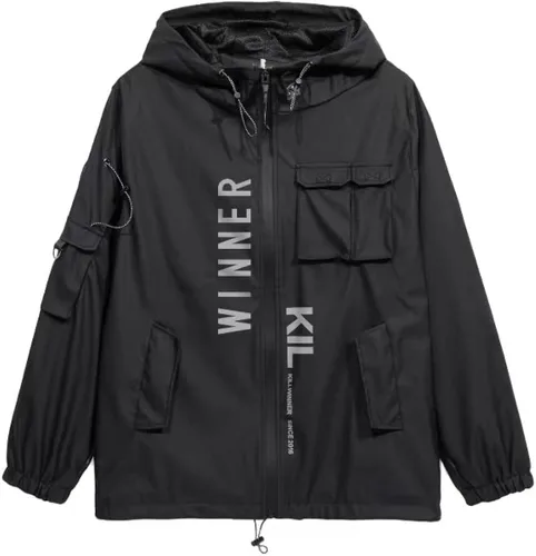 Miniatura 3 de Aelfric Eden Streetwear Chaqueta cortavientos Streetwear Multi Bolsillos Patchwork Hip Hop Cyberpunk Techwear Harajuku Abrigo