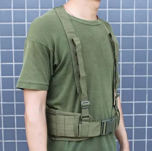 Miniatura 9 de FAMI Cinturón de cintura Molle con tirantes ajustables y correas libres Verde(Military Green)