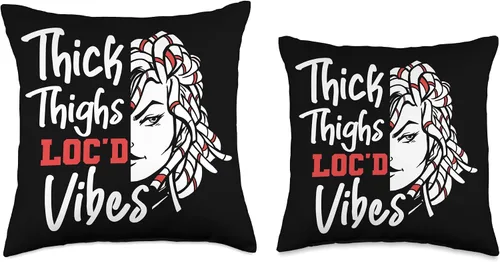 Miniatura 3 de Locs Afro Dreadlocks Love Natural Beauty Hair Locd Thick Thighs Loc'd Vibes Afro Hair - Almohada africana americana, 16 x 16 pulgadas, multicolor