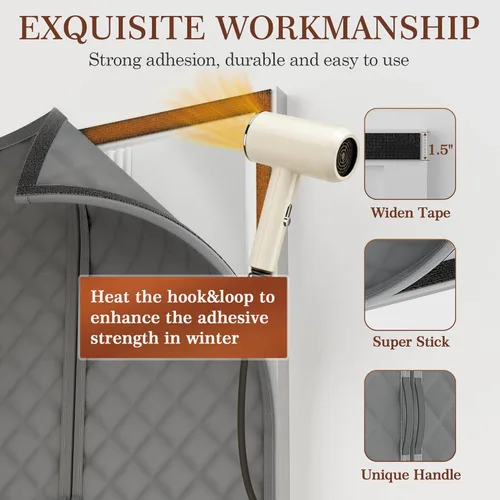 Miniatura 6 de Yotache Cortina Magnética con Aislamiento Térmico para Puertas de 60 x 80 pulgadas, Tamaño de la Cortina de 62" x 82" Material Oxford Resistente a