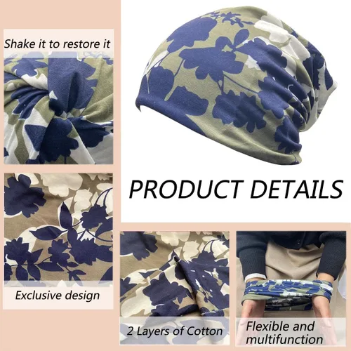 Miniatura 3 de JarseHera Gorros de algodón para quimioterapia para mujer, gorro para el cáncer, turbante