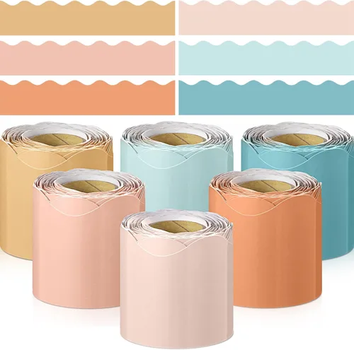 Miniatura 28 de TaoBary 6 Rollos 59.98 m Decoraciones de Bordes de Tablero de Anuncios de Navidad y de Invierno para el Aula, Bordes Dentados para Tablero de negro