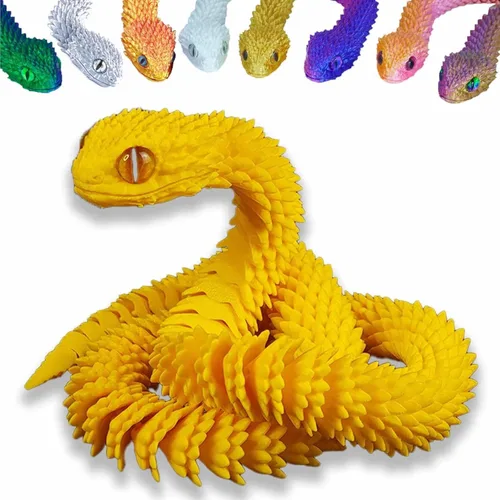Miniatura 20 de Conjunto de Animales Impresos en 3D Juguetes de Serpiente Impresos en 3D Juguete Fidget Articulado Flexible Impreso en 3D Animales Impresos en 3D