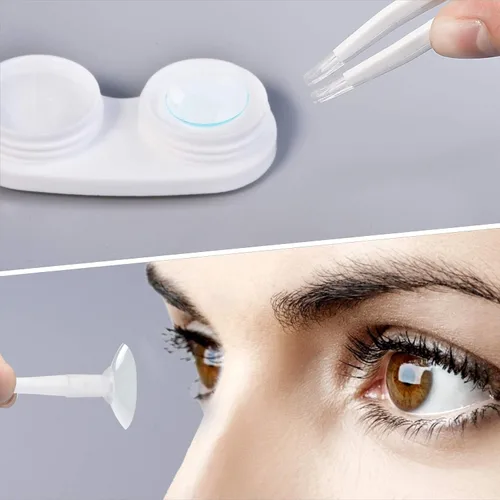 Miniatura 5 de Estuche de Viaje para Lentes de Contacto con Limpiador y Lavadora, Estuche Portátil para Lentes de Contacto con Espejo, Pinzas, Herramienta