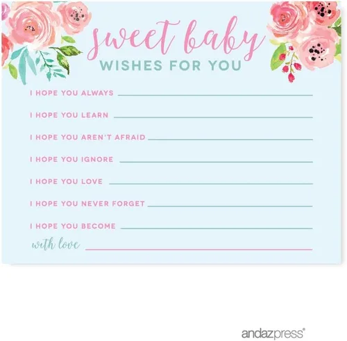 Miniatura 6 de Andaz Press Pink Roses English Tea Party Tea Party Colección Baby Shower Advice for the Mommy to Be Tarjetas, paquete de 20, actividades