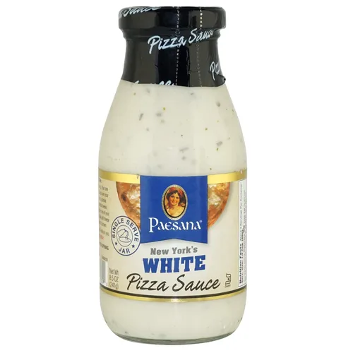 Paesana Salsa de pizza blanca, 8.5 onzas, tarro de una sola porción, ingredientes naturales y de primera calidad