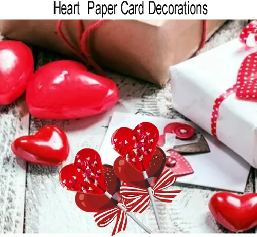 Miniatura 5 de Decoraciones de tarjetas de papel con forma de piruleta de corazón para el día de San Valentín, tarjetero de caramelo para pan de azúcar, paquete