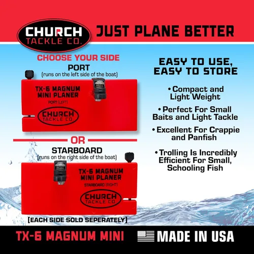 Miniatura 2 de Mini cepilladora TX-6 Magnum a estribor por Church Tackle Co