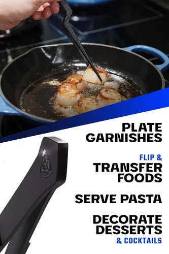Miniatura 4 de Dalstrong Juego de Pinzas Profesionales para Alimentos y Pinzas de Cocina de 2 piezas (6.5" y 10") - Alta Precisión, Recubrimiento de Titanio Negro