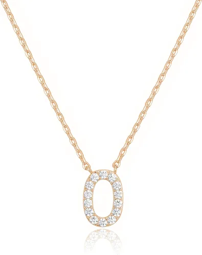 Miniatura 150 de PAVOI 14K White Gold Plated Cubic Zirconia Initial Necklace Letter Dainty Necklaces for Women
