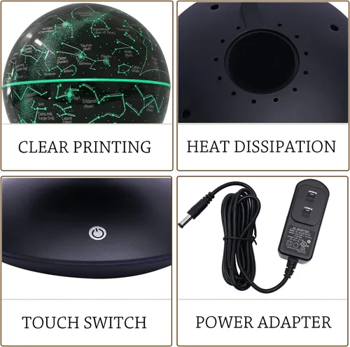 Miniatura 5 de Globo de levitación magnético con luz LED, globos flotantes, bola de constelación, luz nocturna, tecnología fresca, regalo educativo para niños