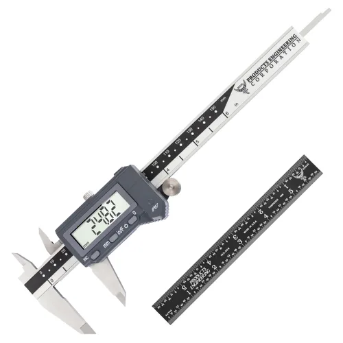Miniatura 10 de PEC Tools Calibre Digital, Calibre Industrial de Acero Inoxidable de 12 Pulgadas/300mm de Grado, Resistente al Agua IP67 y al Aceite, Apagado