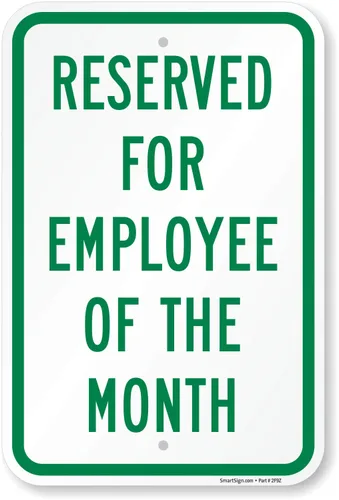 Miniatura 6 de SmartSign - Letrero de estacionamiento con texto en inglés "Reserved for Employee of the Month", 12 x 18 pulgadas, aluminio reflectante de grado