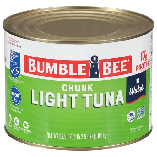 Miniatura 9 de Bumble Bee - Atún en trozos ligero en agua, lata de 340 g - Atún Skipjack capturado salvajemente - 17 g de proteína por porción - MSC Certificado